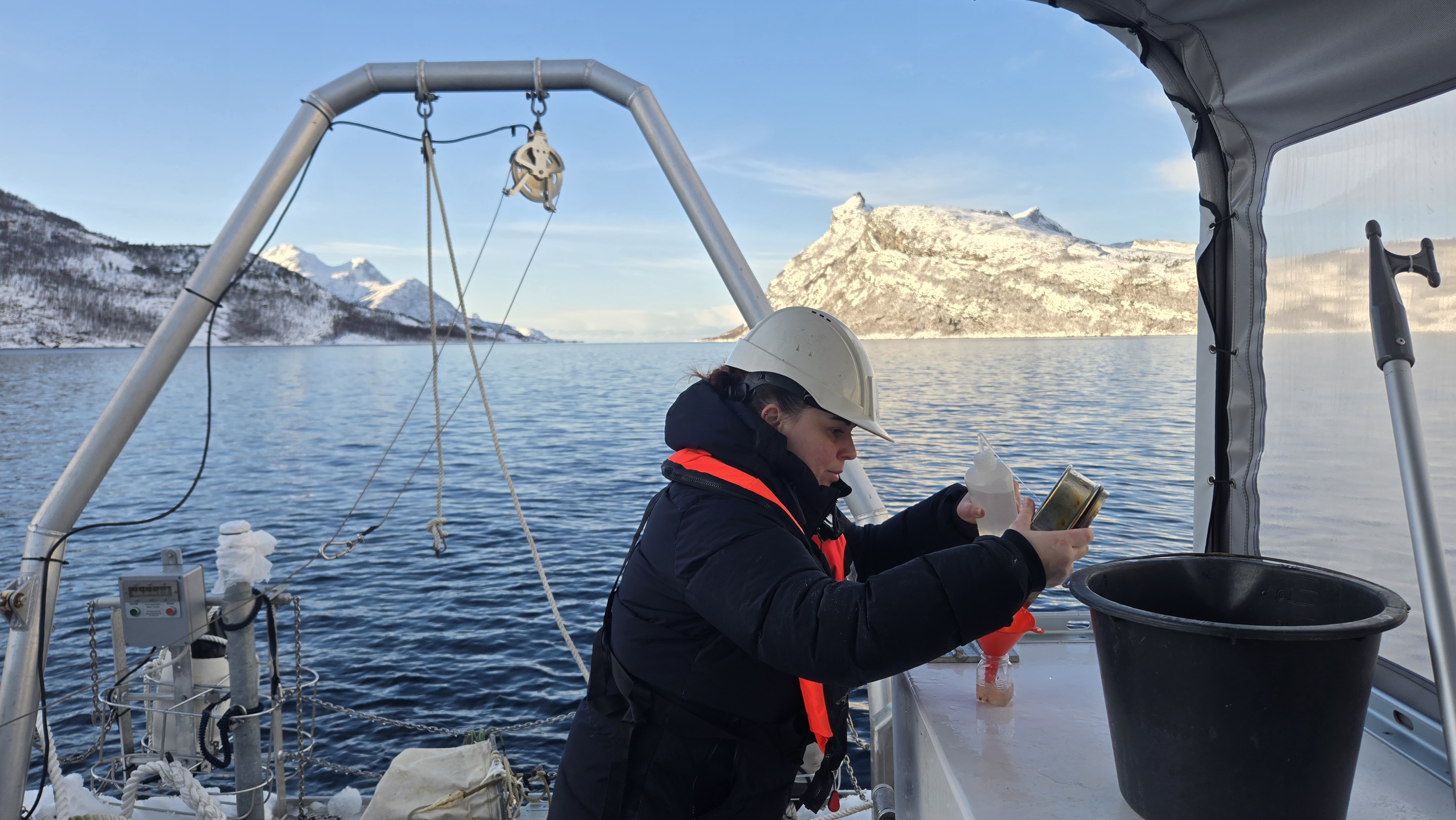 Winter zoonplankton sampling in sub-arctic